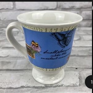 Hallmark Houston Harvest Small Pleasures Coffee Mug Blue/White Butterfly (2)